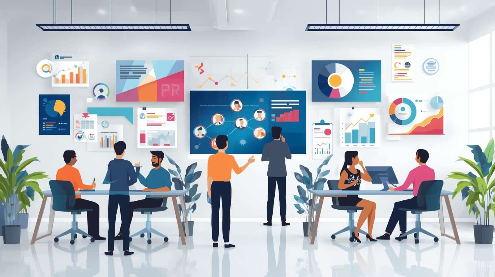 AI Marketing Lab Growth Blueprint showing marketers analyzing campaign performance in Hyderabad office