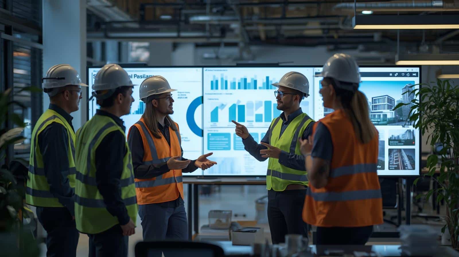 Team planning digital marketing for real estate in Hyderabad with campaign dashboards and site plans