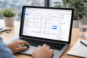Digital marketer planning a social media marketing strategy for business growth in India.
