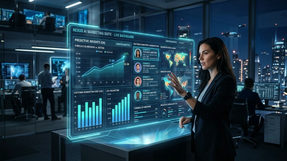 AI marketing strategies predictive analytics dashboard 