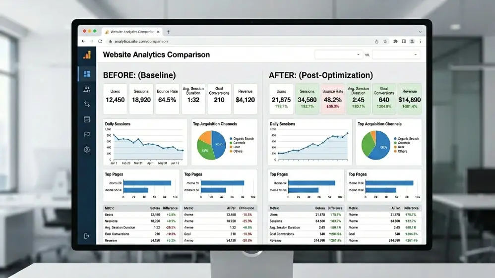 SEO results case study traffic comparison