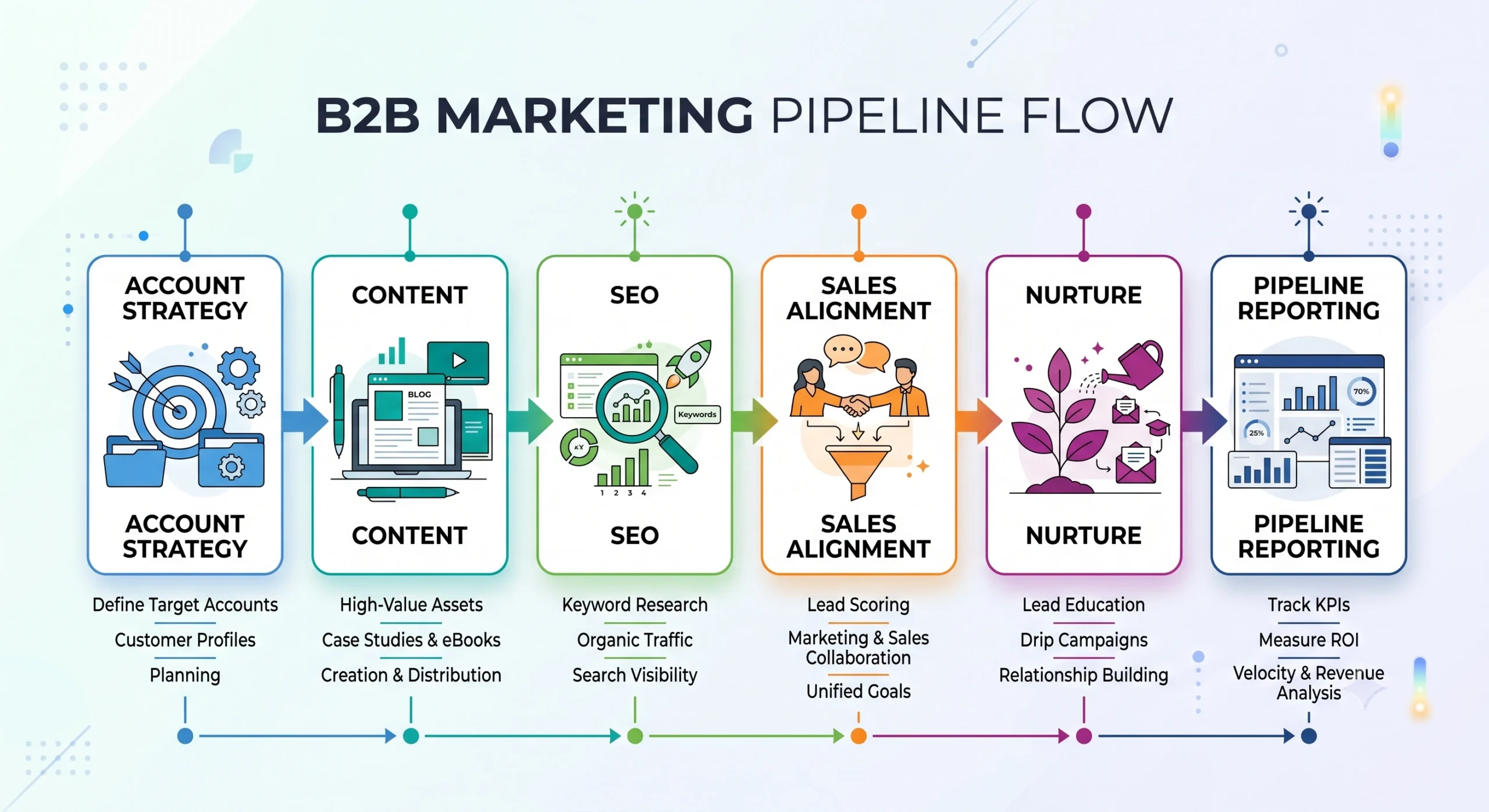 b2b marketing agency strategy pipeline infographic