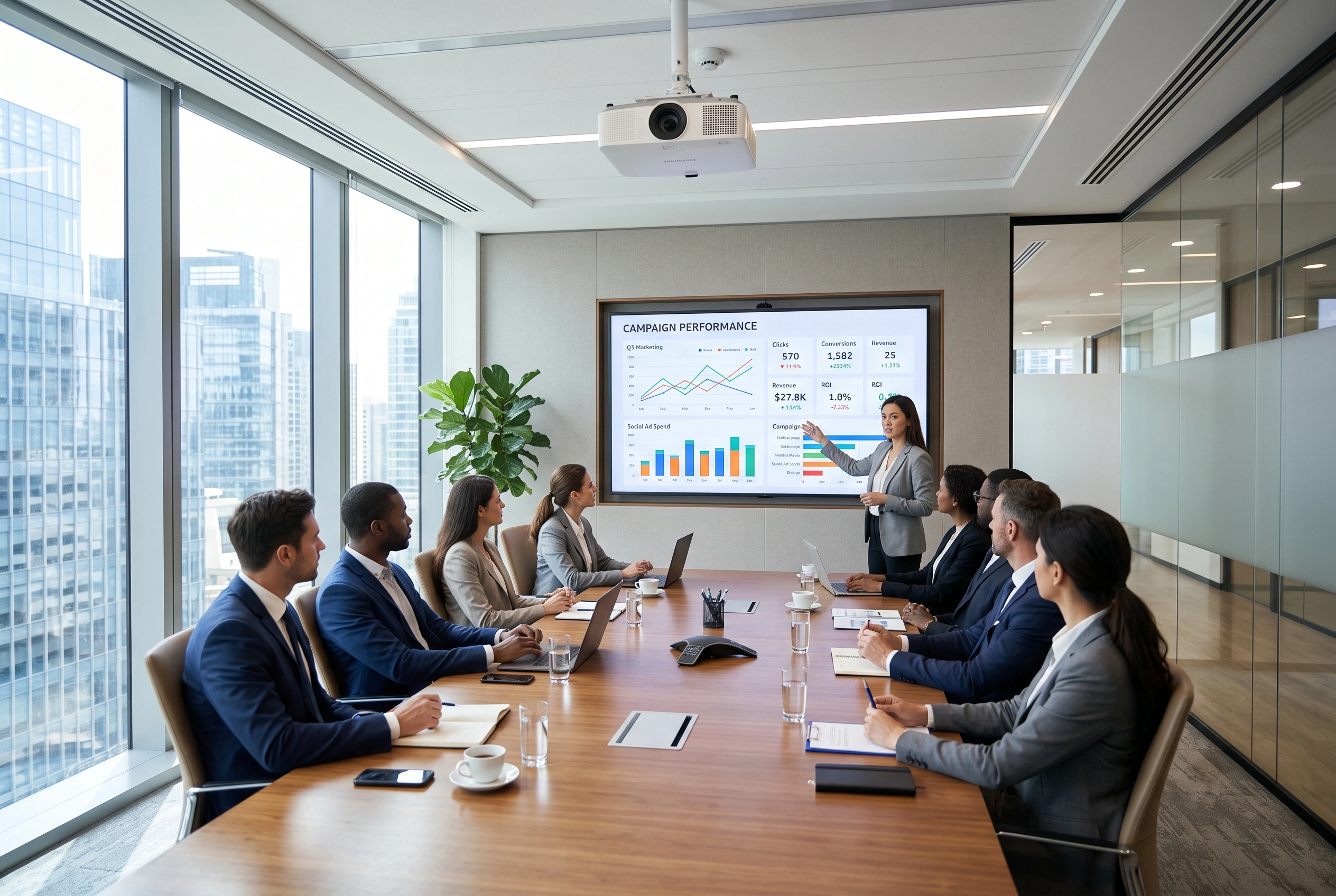 Advertising agency Delhi presenting campaign performance data