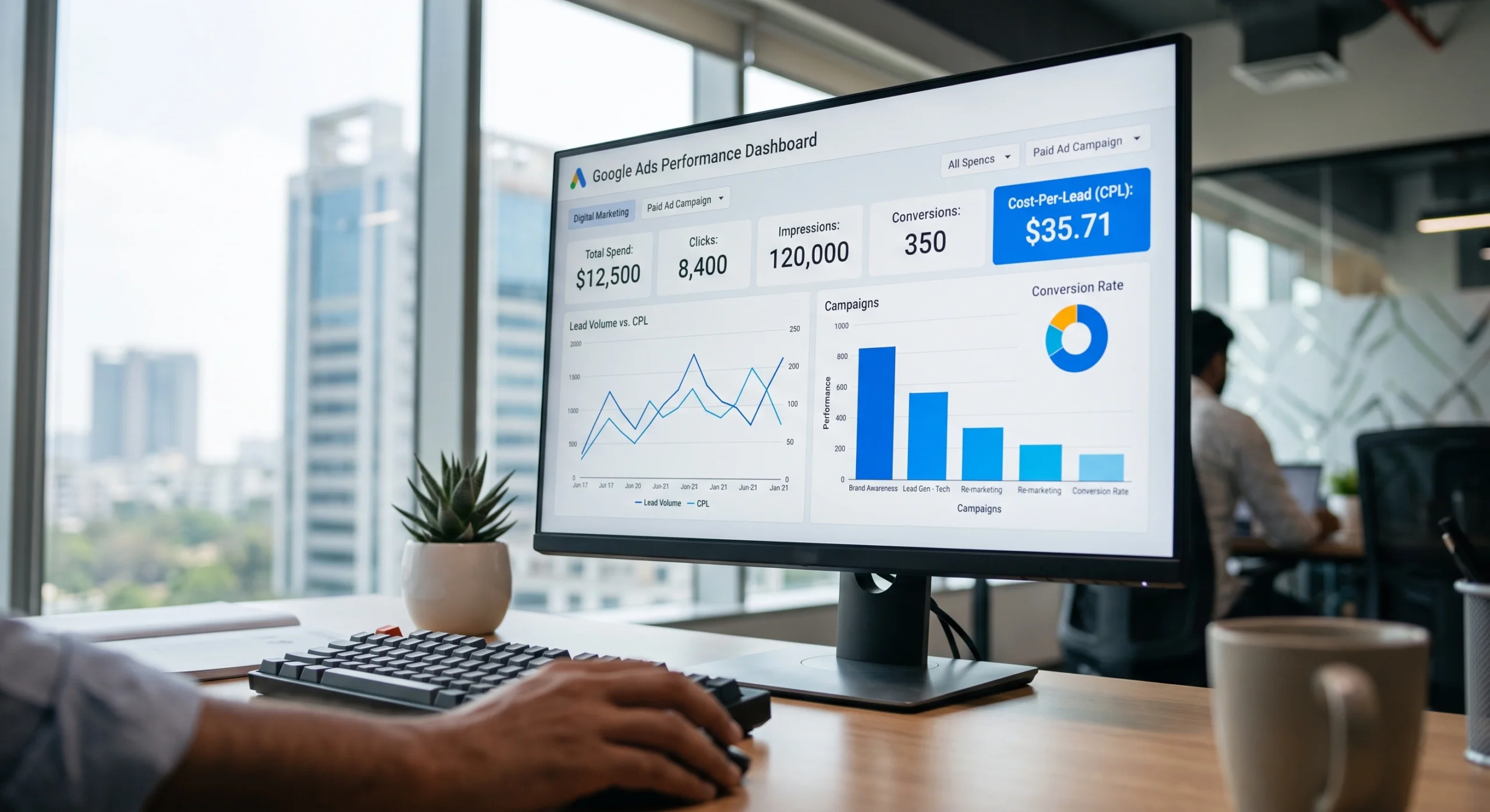Digital advertising companies in Hyderabad reviewing paid campaign performance data