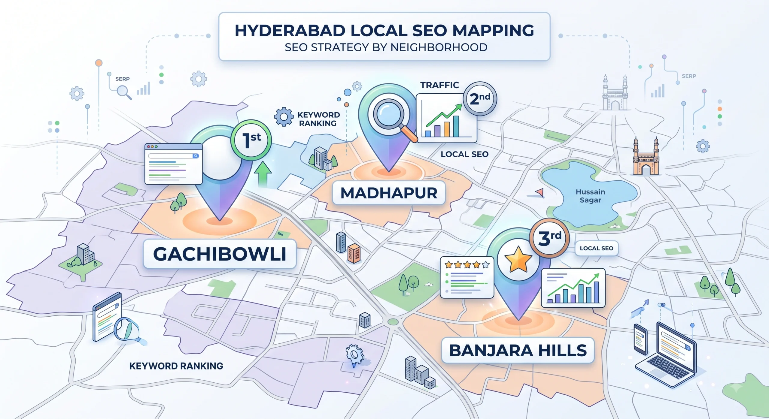 SEO services Hyderabad strategy mapped across local neighborhoods