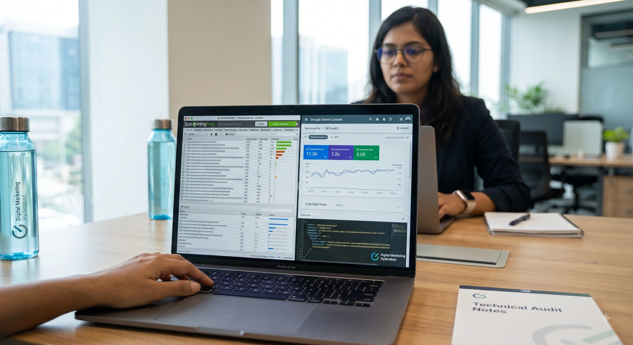 Digital marketing company in Hyderabad SEO team running a technical site audit